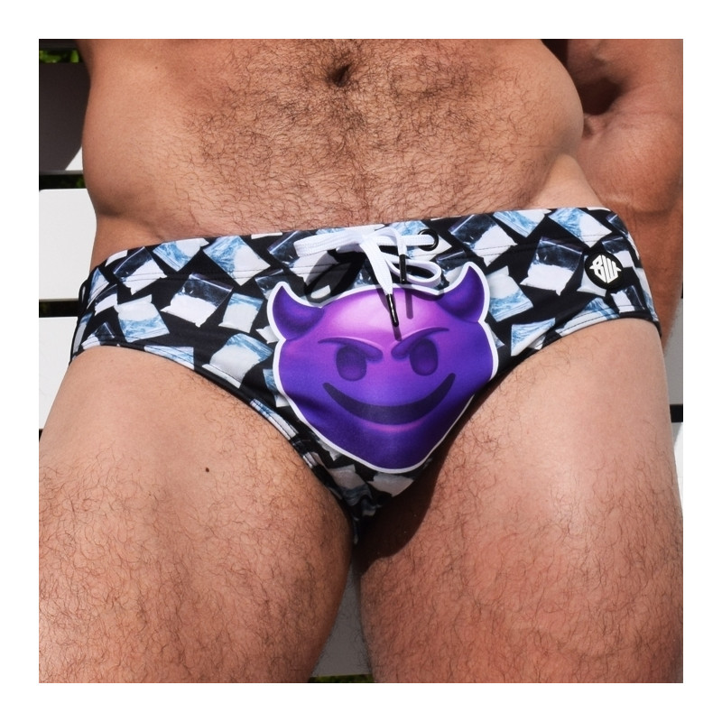 Breedwell Slip de bain Feed Me Swim Noir-Blanc